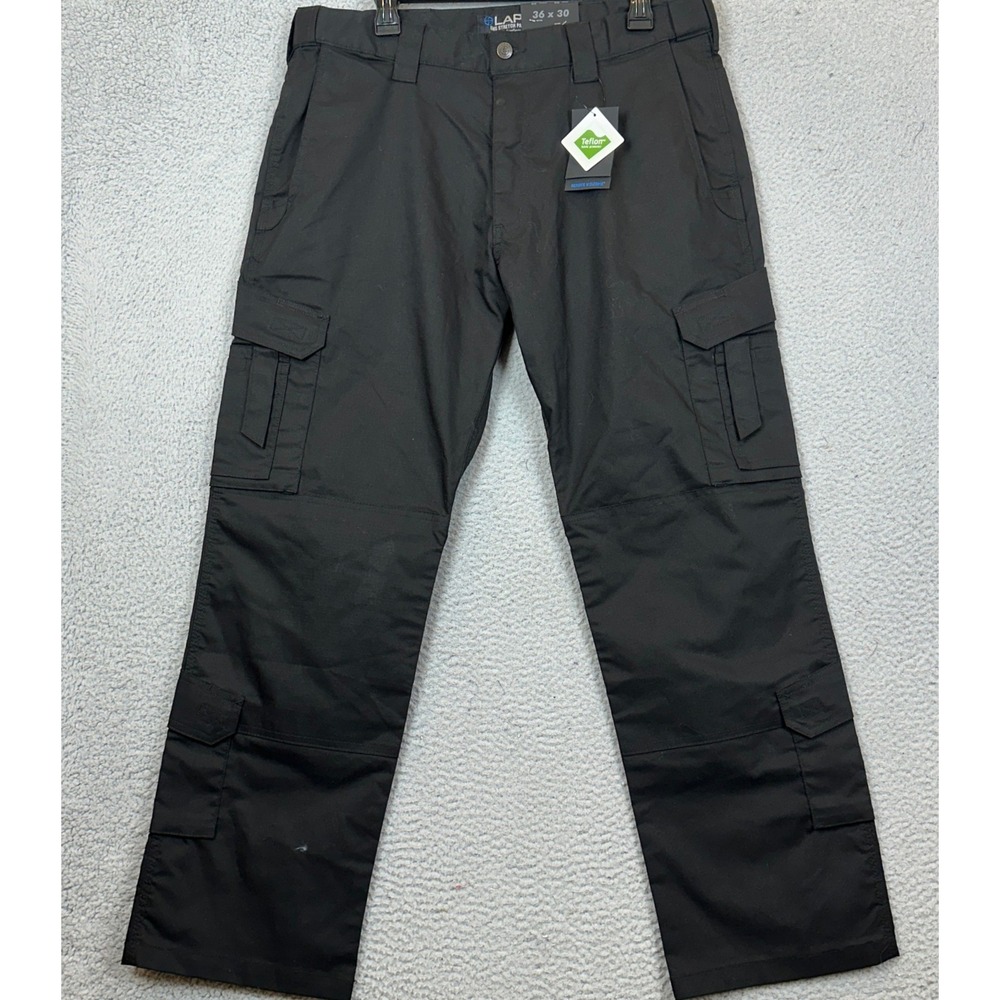NEW LA Police Gear EMS Stretch Pants Mens 36X30 Black Ripstop Teflon Cargo Work